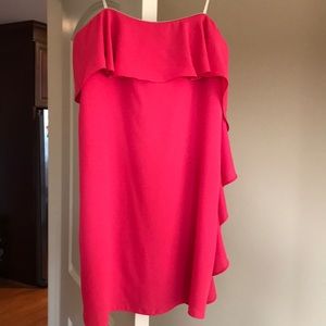 Amanda Uprichard Tally Hot Pink Strapless Dress